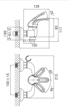 Смеситель для душа D&K Eucharius Rhein DA1373101 фото