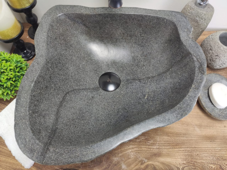 Накладная раковина из речного камня RS0619 (43*44*15) фото
