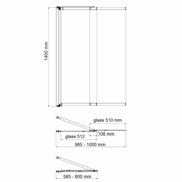 Стеклянная шторка на ванну WasserKRAFT Main 41S02-100L Matt glass Fixed фото
