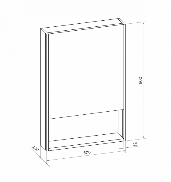 Зеркало-шкаф с подсветкой Art&Max Foggia AM-Fog-600-800-1D-R-DS-F-Nero 60x80 фото