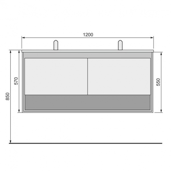 Тумба с двойной раковиной Jorno Glass Gla.01.122/P/W 120 см фото