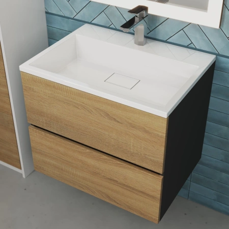 Тумба под раковину Uperwood Barsa 60 2930205257 черная/дуб сонома фото