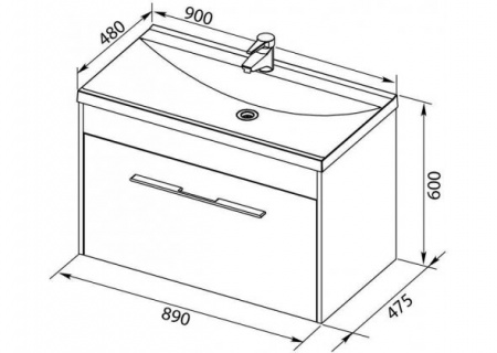 Тумба с раковиной Aquanet Августа 90 00225441 фото