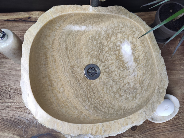 Накладная раковина из оникса Indo Erozy Sunset EO-00260 фото