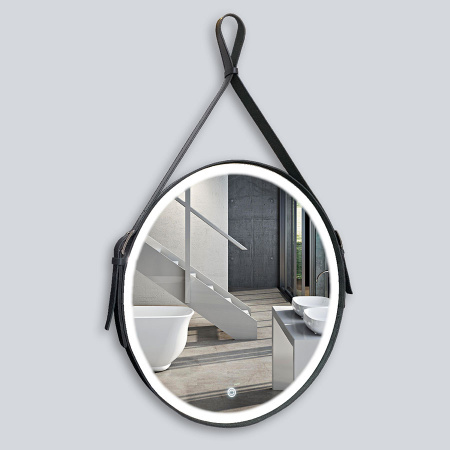 Зеркало на кожаном ремне Vincea VLM-2N600+ 61x61 фото