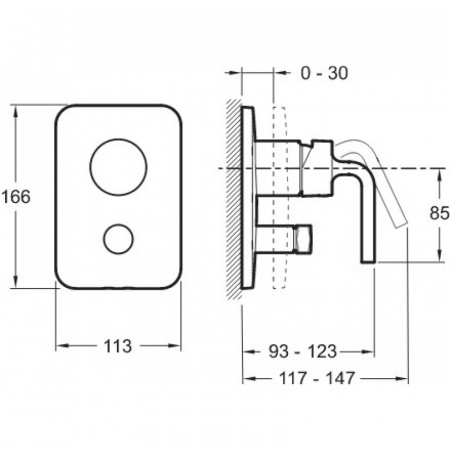 Смеситель для ванны и душа Jacob Delafon Purist E98721-CP фото