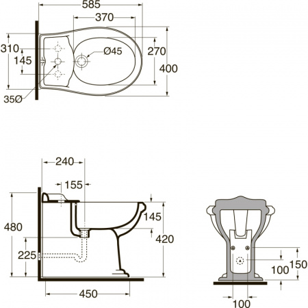 Биде напольное Azzurra Jubilaeum JUB510 bi*1 фото