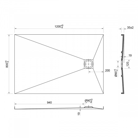 Поддон для душа Vincea VST-2SR28012B 120x80 черный матовый фото