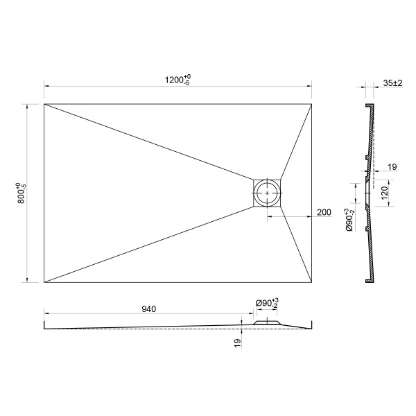 Поддон для душа Vincea VST-2SR28012W 120x80 фото