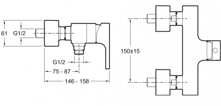 Смеситель для душа Jacob Delafon Strayt E45371-CP фото