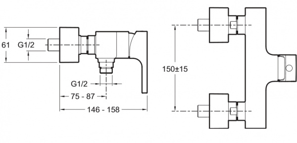 Смеситель для душа Jacob Delafon Strayt E45371-CP фото