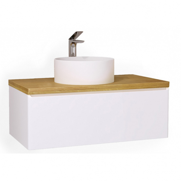 Тумба под раковину Jorno Solis Sol.01.100/P/W 100 см фото