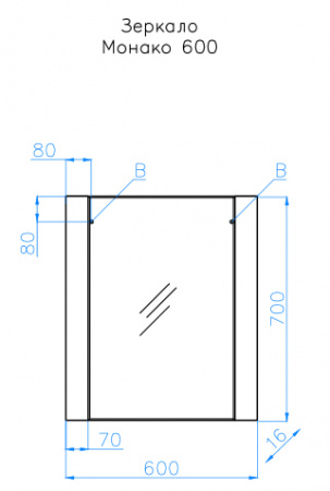 Зеркало Style Line Монако 60 осина бел. /бел. лакобель фото