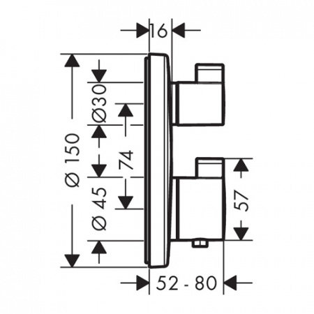 Термостат с запорным/переключающим вентилем Hansgrohe Ecostat S 15758000 фото
