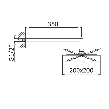 Верхний душ с кронштейном Cezares Porta PORTA-TDDQ-01 фото