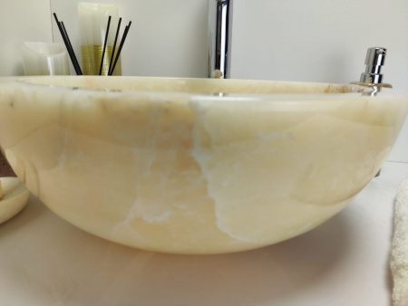 Накладная раковина из оникса Indo Bowl Yellow Small BO-00373 фото