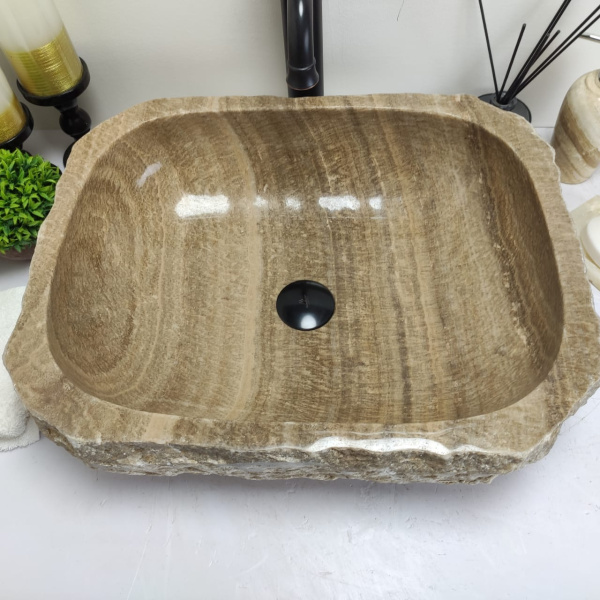 Накладная раковина из оникса Erozy Sunset Brown EO-00744 (52*41*15см) фото