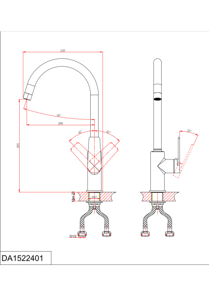 Смеситель для кухни D&K Bayern.Furth DA1522405 черный матовый фото