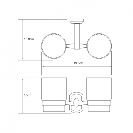 Двойной стеклянный стакан для зубных щеток WasserKRAFT Oder К-3028D фото