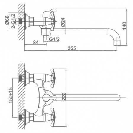 Смеситель для ванны с душем D&K Lorsch Hessen DA1413301 фото
