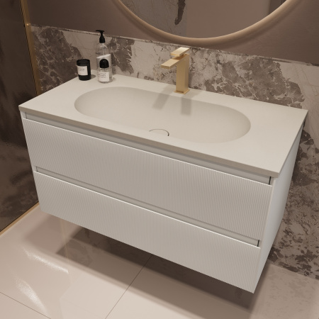 Тумба под раковину Vincea Welle 100 VMC-2WL100MW M.White Soft-touch фото