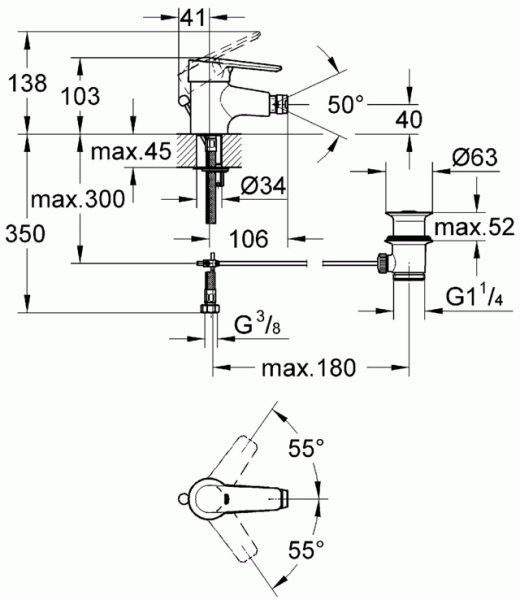 Смеситель для биде Grohe Eurostyle New 33565003 фото