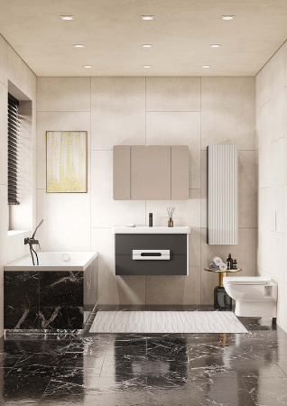 Шкаф-колонна Акватон Ар-Деко 1A280503DD8D0 серый кобальт фото