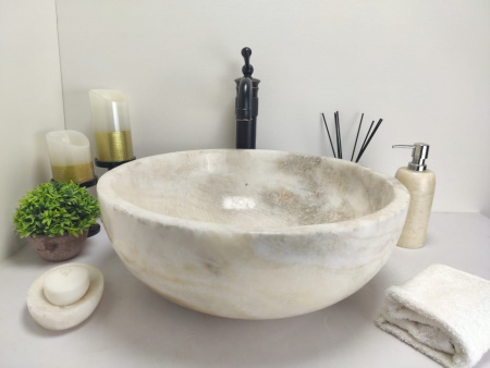 Накладная раковина из оникса Indo Bowl Yellow Medium TinLip BO-00511 фото