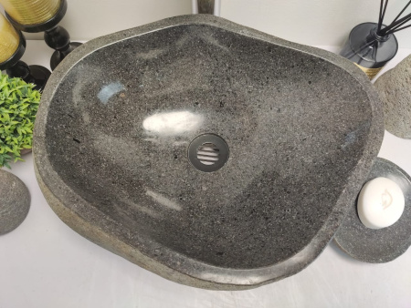 Накладная раковина из речного камня RSM0628 (43*36*15) фото