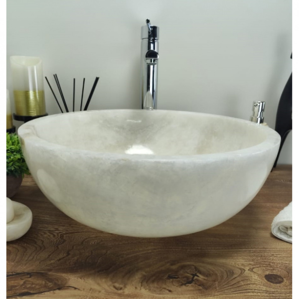 Накладная раковина из оникса Indo Bowl white Medium TinLip BO-00510/1 фото