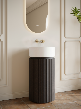 Тумба с раковиной AltroBagno Чиа (Chia) 450 ALTROBAGNOChia450GreyOak/Matte White фото