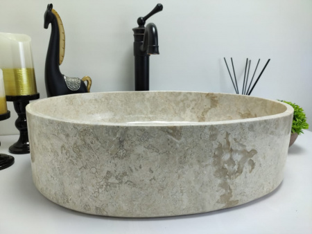 Раковина из мрамора Indo Oval Cream Tin Lip MO-00349 фото