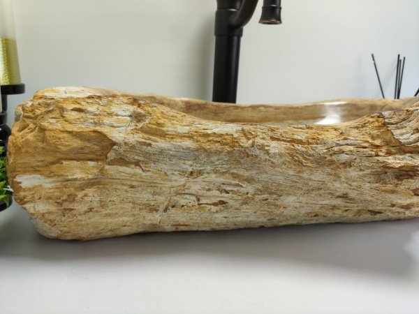 Накладная раковина из окаменелого дерева FS-0402 (63*36*16) фото