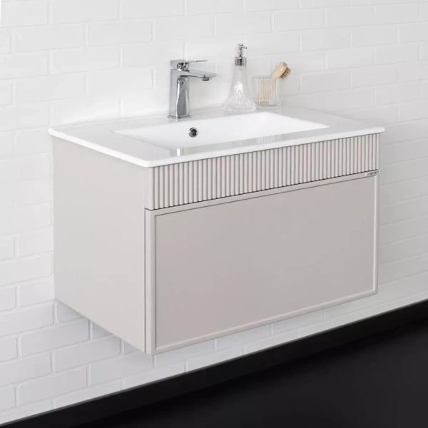 Тумба с раковиной 70E Comfortу Мадрид 70 00-00020643CF серый шелк фото