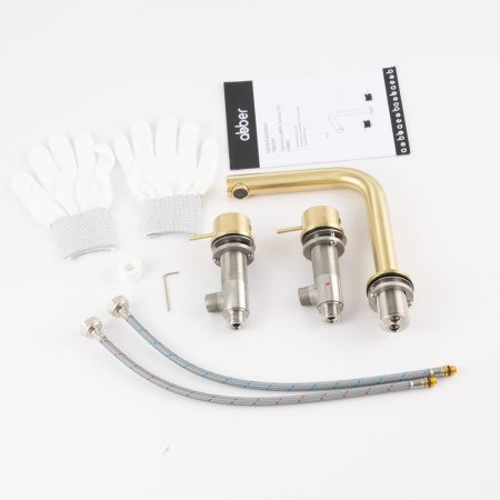 Смеситель для раковины Abber Emotion 316 AF8808BG брашированное светлое золото фото