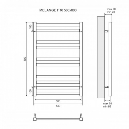Полотенцесушитель водяной Lemark Melange LM49810W 50x80 фото