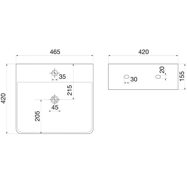 Накладная раковина OWL 1975 Vinkel  OWLB191032 46x42 фото
