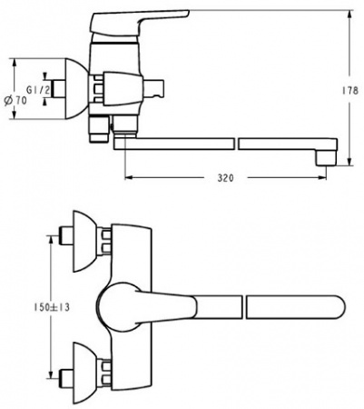 Смеситель для ванны с душем Ideal Standard Cerasprint 2012 B9569AA фото