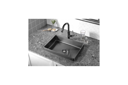Раковина встраиваемая сверху Abber Wasser Kreis AF2401GM оружейная сталь фото