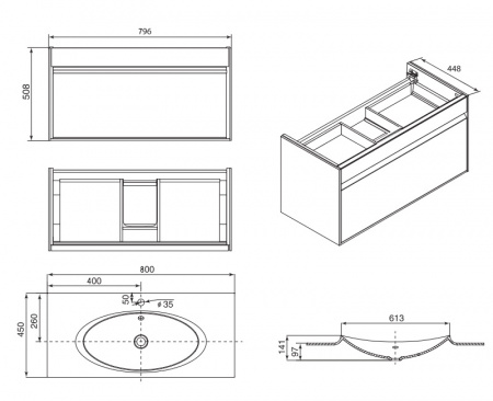 Раковина Roca Laks 3270G4000 80 см фото