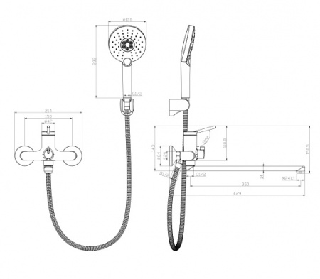 Смеситель для ванны с душем Lemark Minima LM3851C фото