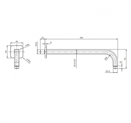Держатель для верхнего душа Omnires RA15GR графит фото