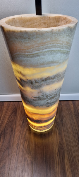 Раковина напольная из оникса Yellow ON-01346 (45*45*90) фото