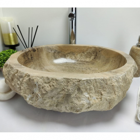 Накладная раковина из оникса Indo Erozy brown EO-00419 фото