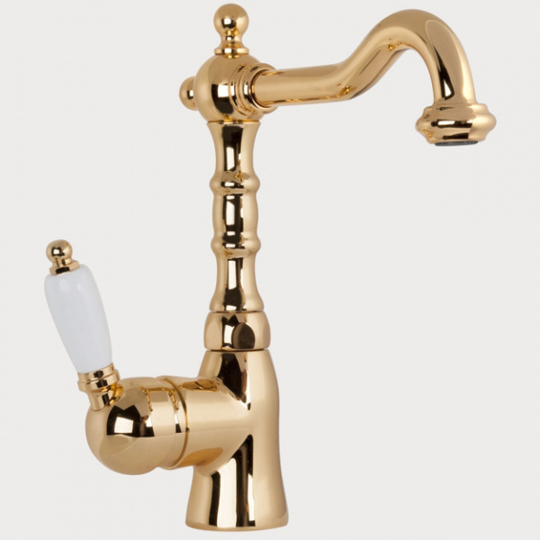 Высокий смеситель для раковины (высокий излив) Gattoni Orta 2741/27D0 oro фото