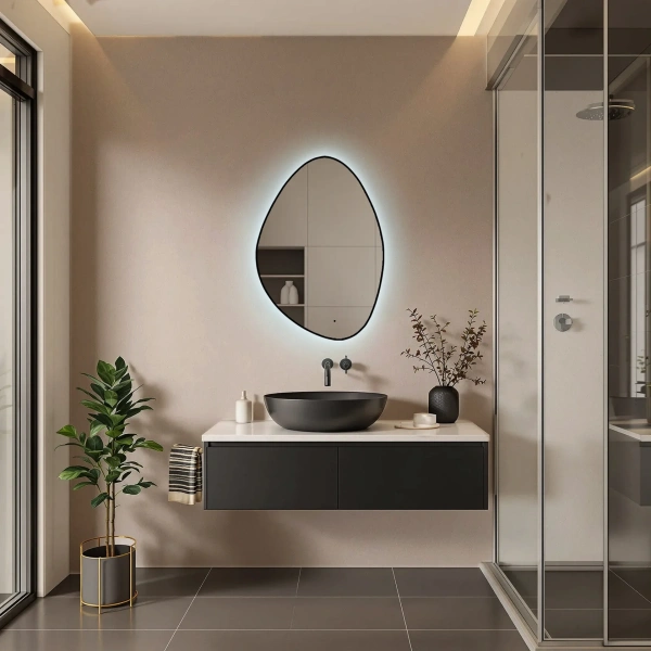 Зеркало с подсветкой AQUAme Lucas AQM9110B 60x85 черное фото