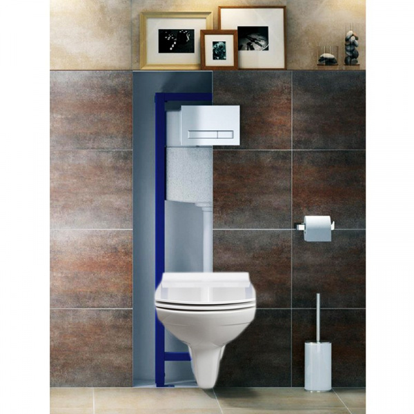Комплект подвесной унитаз с инсталляцией Cersanit Carina S-SET-CARC/LPRO/S-DL/Cm-w фото