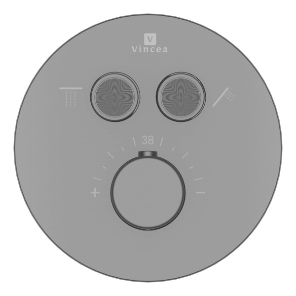 Душевая система скрытого монтажа с термостатом Vincea Inspire VSFW-3I22MT2RGM вороненая сталь фото