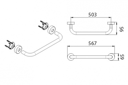 Поручень для ванны Fixsen Hotel FX-31017C 50 см фото