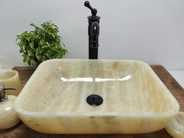 Накладная раковина из оникса Square Yellow SO-01016 (47*33*14см) 01016 фото